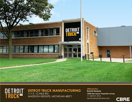 DETROIT TRUCK MANUFACTURING David Hesano 111 E