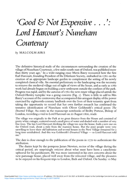 Lord Harcourt's Nuneham Courtenay