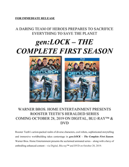 Gen:LOCK – the COMPLETE FIRST SEASON