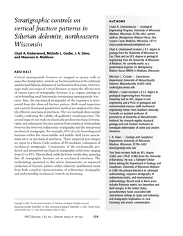 Stratigraphic Controls on Vertical Fracture Patterns in Silurian