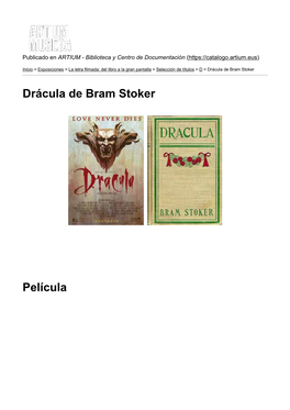 Drácula De Bram Stoker Película