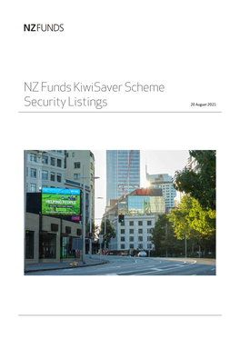 NZ Funds Kiwisaver Scheme Security Listings