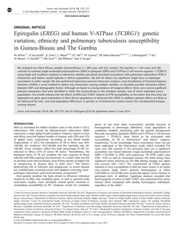 Genetic Variation, Ethnicity and Pulmonary Tuberculosis Susceptibility in Guinea-Bissau and the Gambia