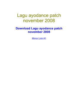 Lagu Ayodance Patch November 2008