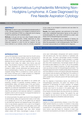 Hodgkins Lymphoma: a Case Diagnosed by Pathology Section Fine Needle Aspiration Cytology