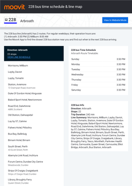 228 Bus Time Schedule & Line Route