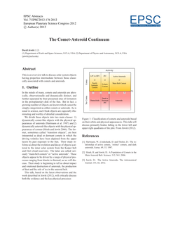 The Comet-Asteroid Continuum