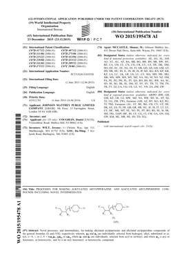WO 2015/195478 Al 23 December 2015 (23.12.2015) P O P C T