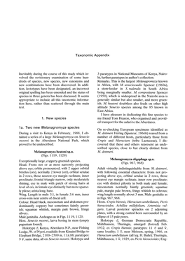 1 A. Two New Melanagromyza Species on Re-Checking European Specimens Identified As During a Visit to Kenya in February, 1988, I Ob• M