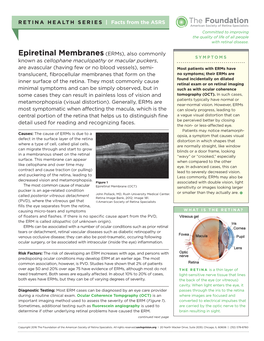 Epiretinal Membranes