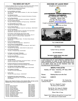 AVMCC Bulletin for 24Th June, 2018