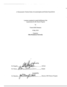 A Thermometric Titration Study of Acetaminophen and Sodium