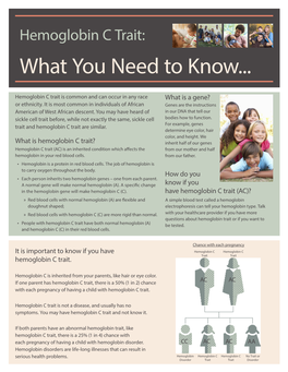 Hemoglobin C Trait: What You Need to Know