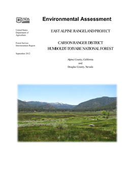 EAST ALPINE RANGELAND PROJECT Agriculture