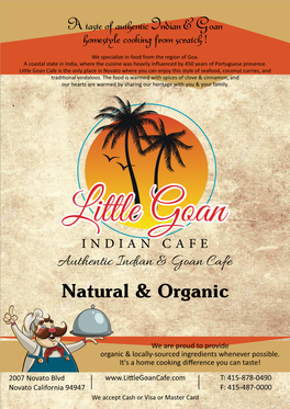A Taste of Authentic Indian & Goan Homestyle Cooking from Scratch !