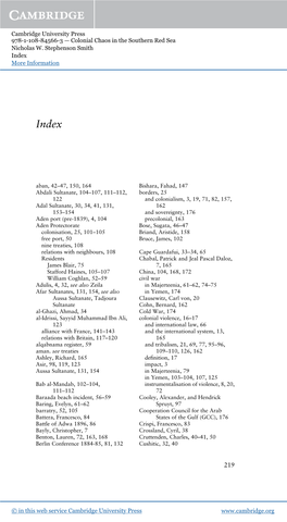 Cambridge University Press 978-1-108-84566-3 — Colonial Chaos in the Southern Red Sea Nicholas W