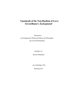 Upaniṣads of the Non-Dualism of Love: Govardhana's Āryāsaptaśatī