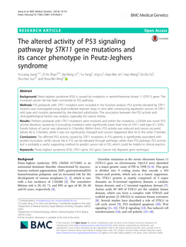 The Altered Activity of P53 Signaling Pathway by STK11 Gene Mutations