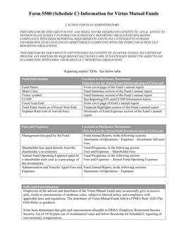 Information for Virtus Mutual Funds