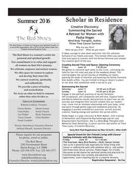 Summer 2016 Scholar in Residence