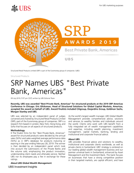 SRP Names UBS 