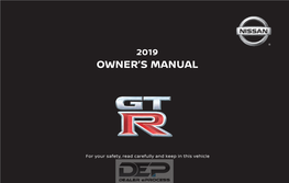 2019 Nissan GT-R | Owner's Manual
