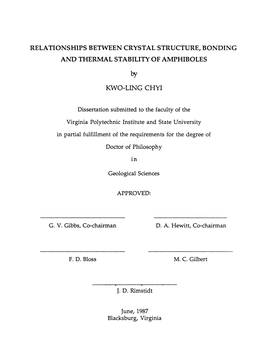 Relationships Between Crystal Structure, Bonding and Thermal Stability of Amphiboles