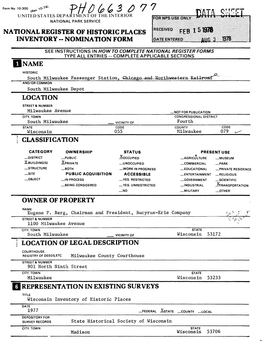 National Register of Historic Places Inventory - Nomination Form