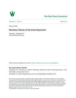 Monetary Failures of the Great Depression