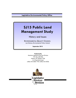 SJ15 Public Land Management Study History and Issues