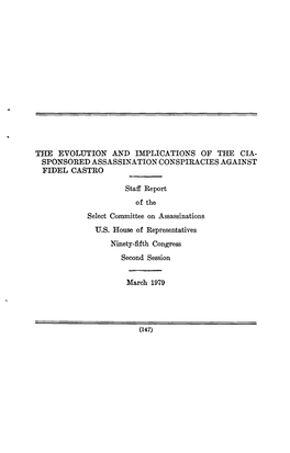 HSCA Volume X: the Evolution and Implications of the CIA-Sponsored