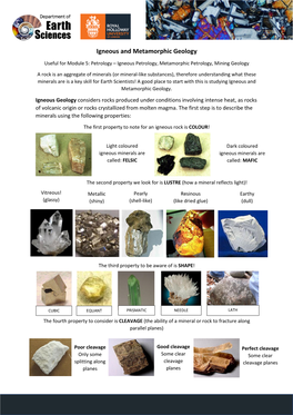 Igneous and Metamorphic Geology