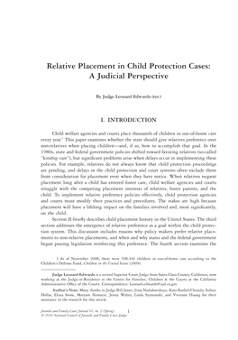 Relative Placement in Child Protection Cases: a Judicial Perspective