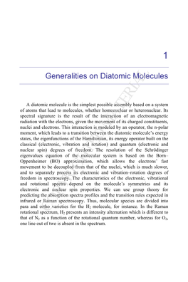 Generalities on Diatomic Molecules