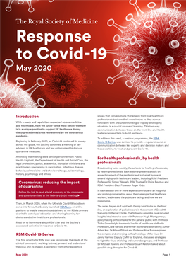 Read About the RSM's Response to COVID-19