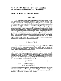 The Relationship Between Elastic-Wave Velocities and Density in Sedimentary Rocks: a Proposal