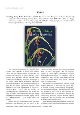 Vanishing Beauty. Native Costa Rican Orchids. Vol. 2: Lacaena–Pteroglossa, by Franco Pupulin and Collaborators