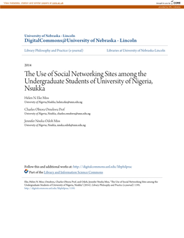 The Use of Social Networking Sites Among the Undergraduate Students of University of Nigeria, Nsukka