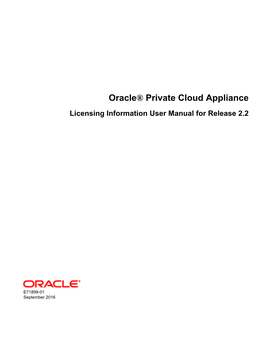 Oracle® Private Cloud Appliance Licensing Information User Manual for Release 2.2