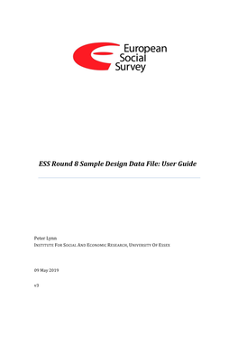 ESS Round 8 Sample Design Data File: User Guide