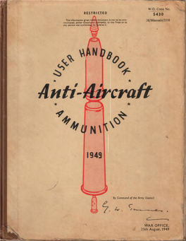 26 Manuals 3338, Anti-Aircraft Ammunition