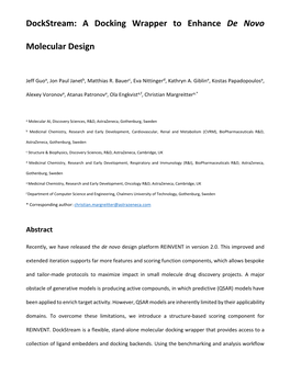 A Docking Wrapper to Enhance De Novo Molecular Design