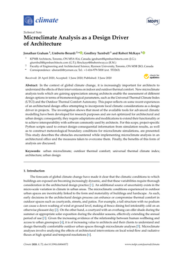 Microclimate Analysis As a Design Driver of Architecture