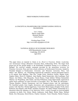 A Conceptual Framework for Understanding Critical Transitions