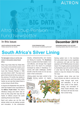 South Africa's Silver Lining Altron Group Pension Fund Newsletter