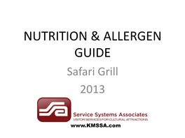 Nutrition & Allergen Guide