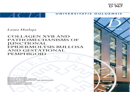 Collagen Xvii and Pathomechanisms of Junctional Epidermolysis Bullosa and Gestational Pemphigoid