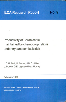 Productivity of Boran Cattle Maintained by Chemoprophylaxis Under Trypanosomiasis Risk