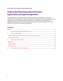 Guide to Beneficial Ownership Information: Legal Entities and Legal Arrangements