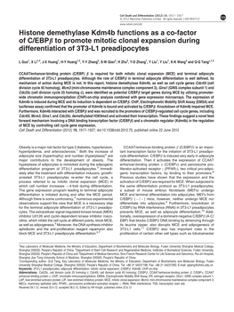 Histone Demethylase Kdm4b Functions As a Co-Factor of C&Sol